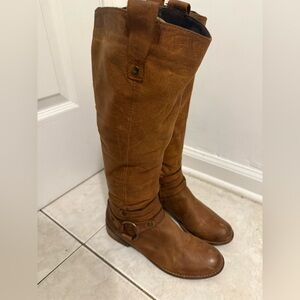 Brown Leather Knee-High Boots